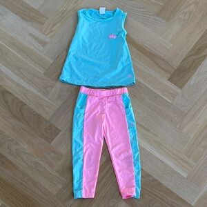 SET Active Girls Two-Piece Matching Set in Aqua and Pink